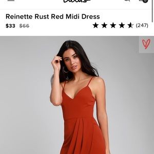 Rust color lulus midi dress (red)